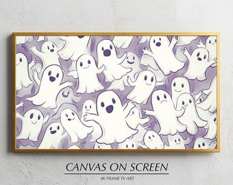 Frame TV Art - Cute Halloween Ghost Digital Download, Spooky Home Decor for Kids, Fun & Kid-Friendly Frame Decoration