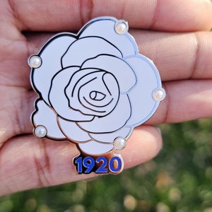 White Rose Enamel Pin: Zeta Phi Beta Sorority Accessories