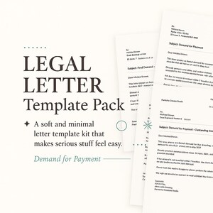 Paquete de plantillas de cartas legales: plantillas editables de Canva para demandas, notificaciones finales y demandas de menor cuantía / Descarga instantánea