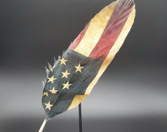 Vintage American Flag Hat Feather