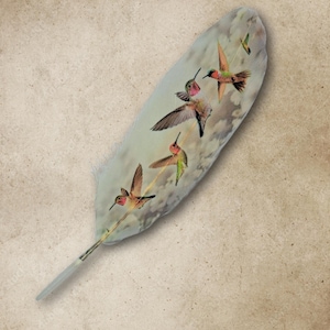 Hummingbirds with White Flowers