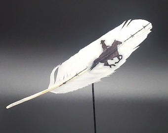 Cowboy and Barbed Wire Hat Feather