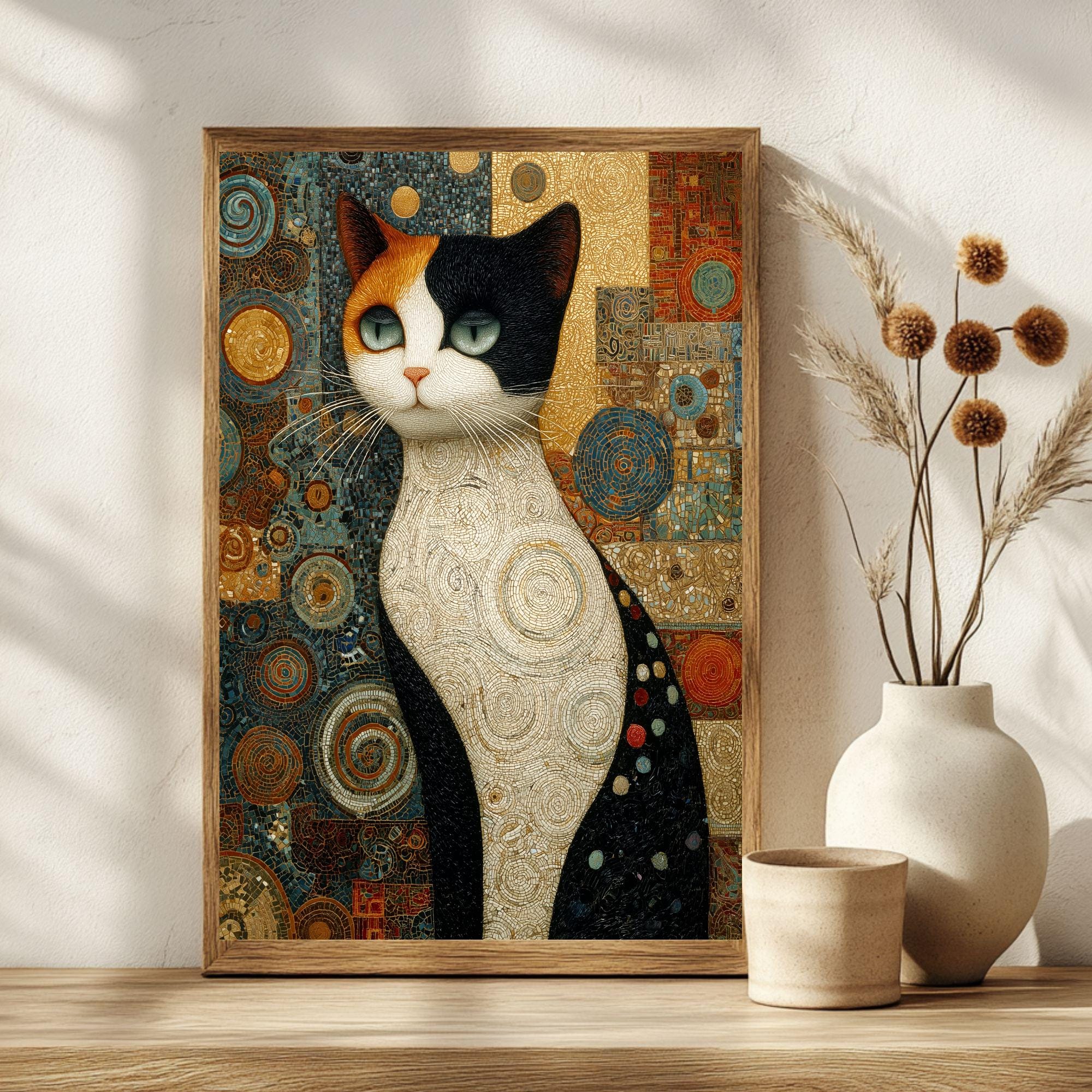 Gustav Klimt Cat Digital Art Print | Feline Gallery Poster | Cat Lovers ...