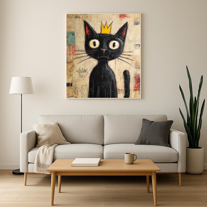 Black Cat Graffiti Art Print | Street Art Style Cat Poster | Urban Wall ...
