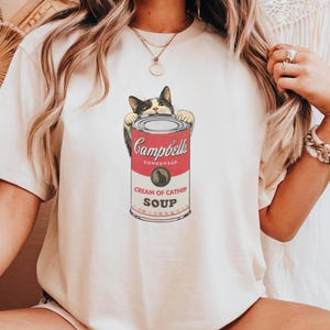 Andy Warhol Cat Shirt, Pop Art Style T-Shirt, Vintage Style Sweater, Cat Lover Gift, Retro Cat Graphic Tee, Gift for Art Lover