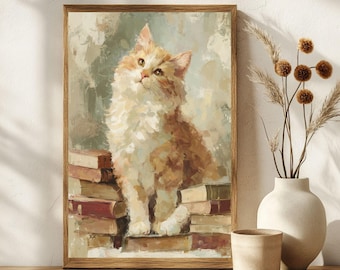 Monet Cat Art Print | Impressionist Back to School Decor | Whimsical Cat Wall Art | Unique Gift for Teachers | Timeless Decor | Cute Cat Art