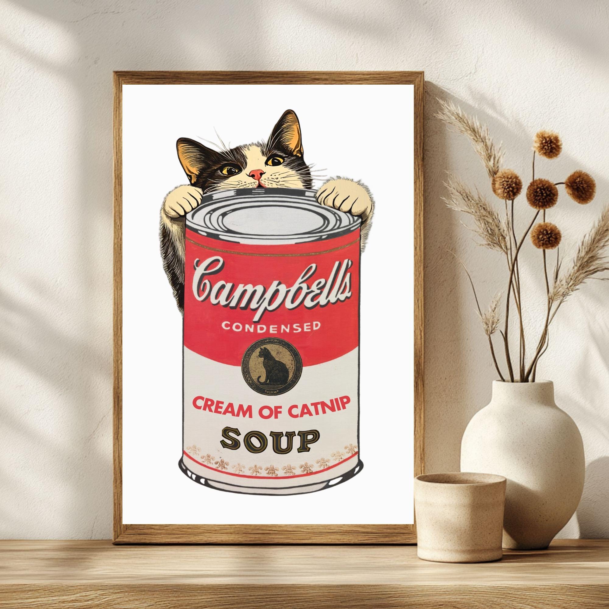 Andy Warhol Cat Art Print | Pop Art Soup Can Poster | Digital Download ...