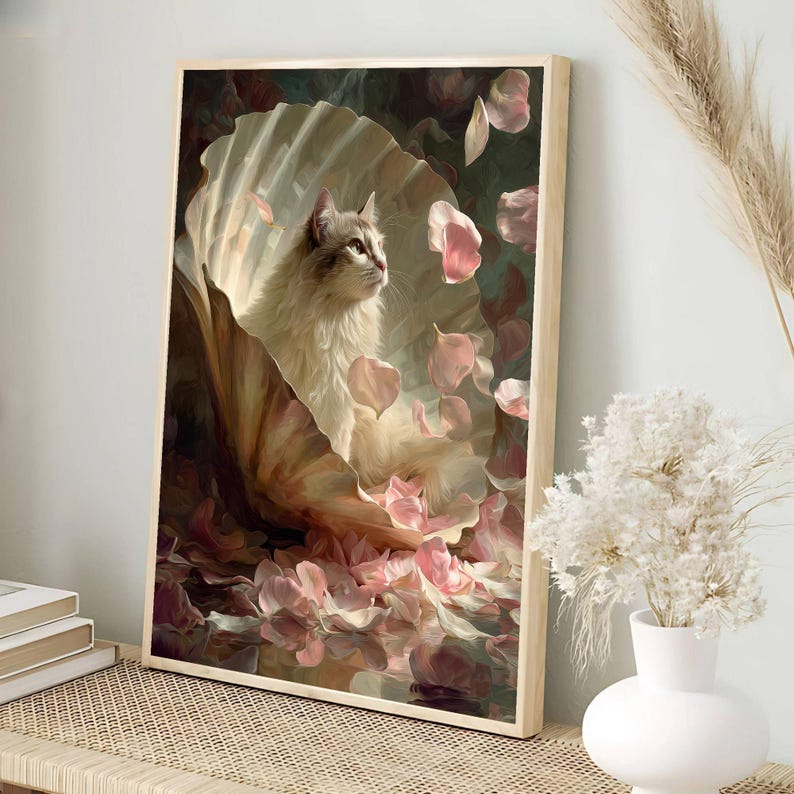 Botticelli Birth of Venus Cat Art Print | Classical Cat Digital ...