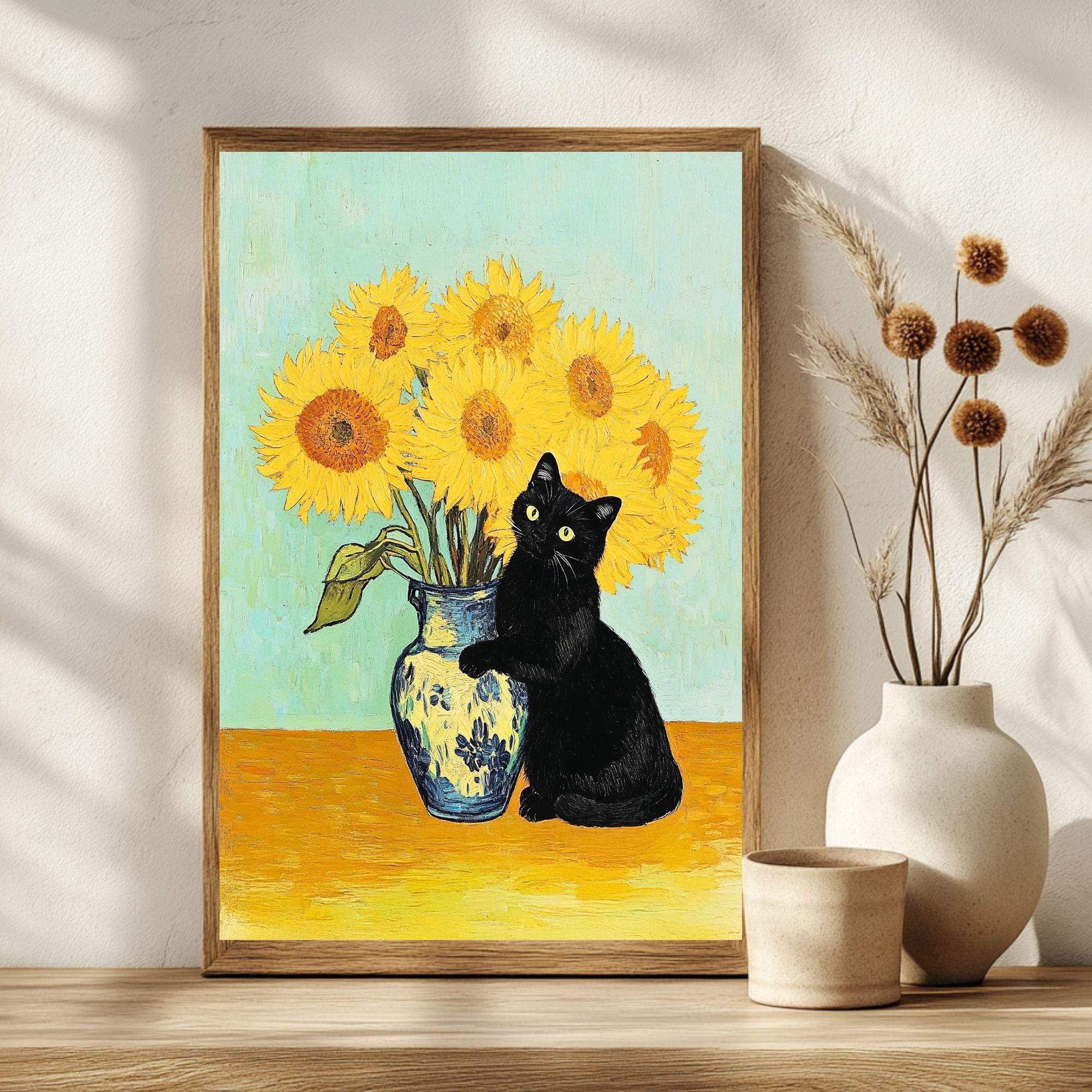 k*h様 黒猫 ゴッホ ひまわり アクリル画 模写 手描き 猫の絵 絵画 il_fullxfull.6950368672_fyc4.jpg