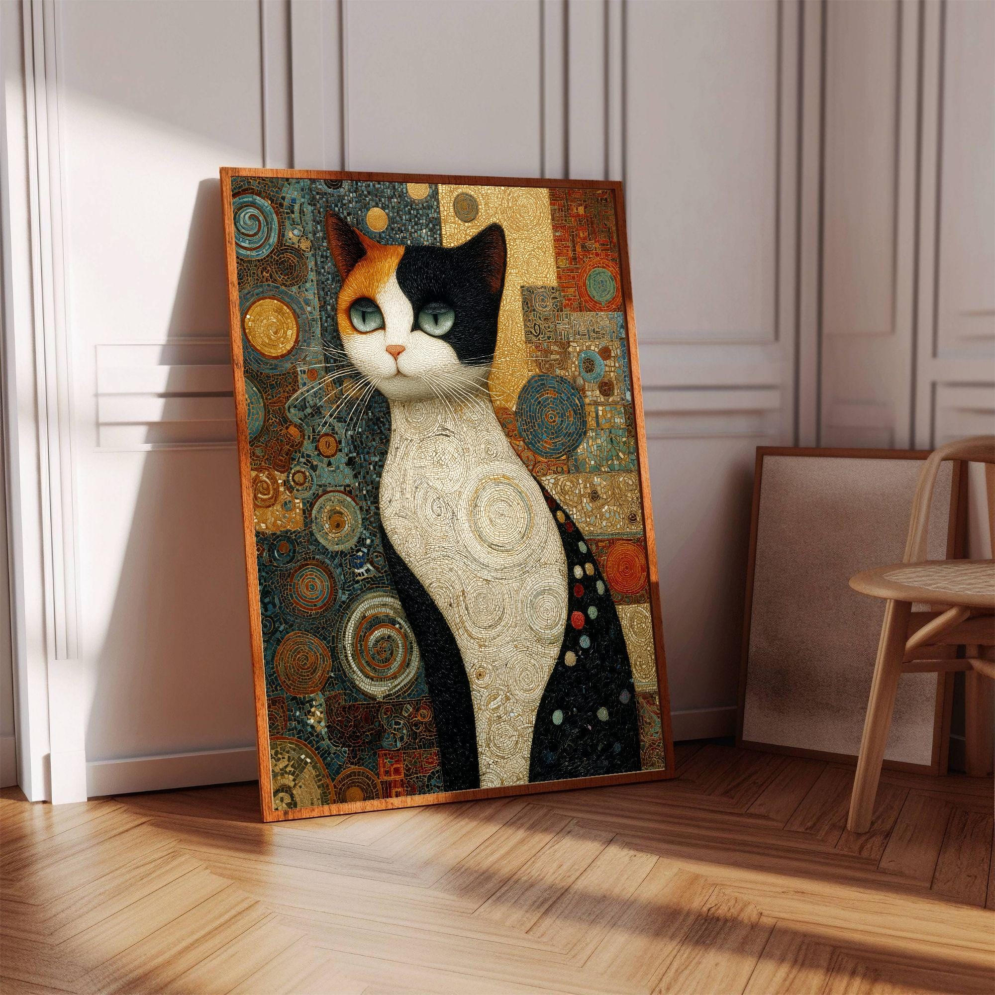 Gustav Klimt Cat Digital Art Print | Feline Gallery Poster | Cat Lovers ...