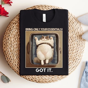 Grappig kattenreis-shirt, kattenliefhebber cadeau voor reizen, reisliefhebber en katteneigenaar huisdiershirt, grappig kitten grafisch T-shirt