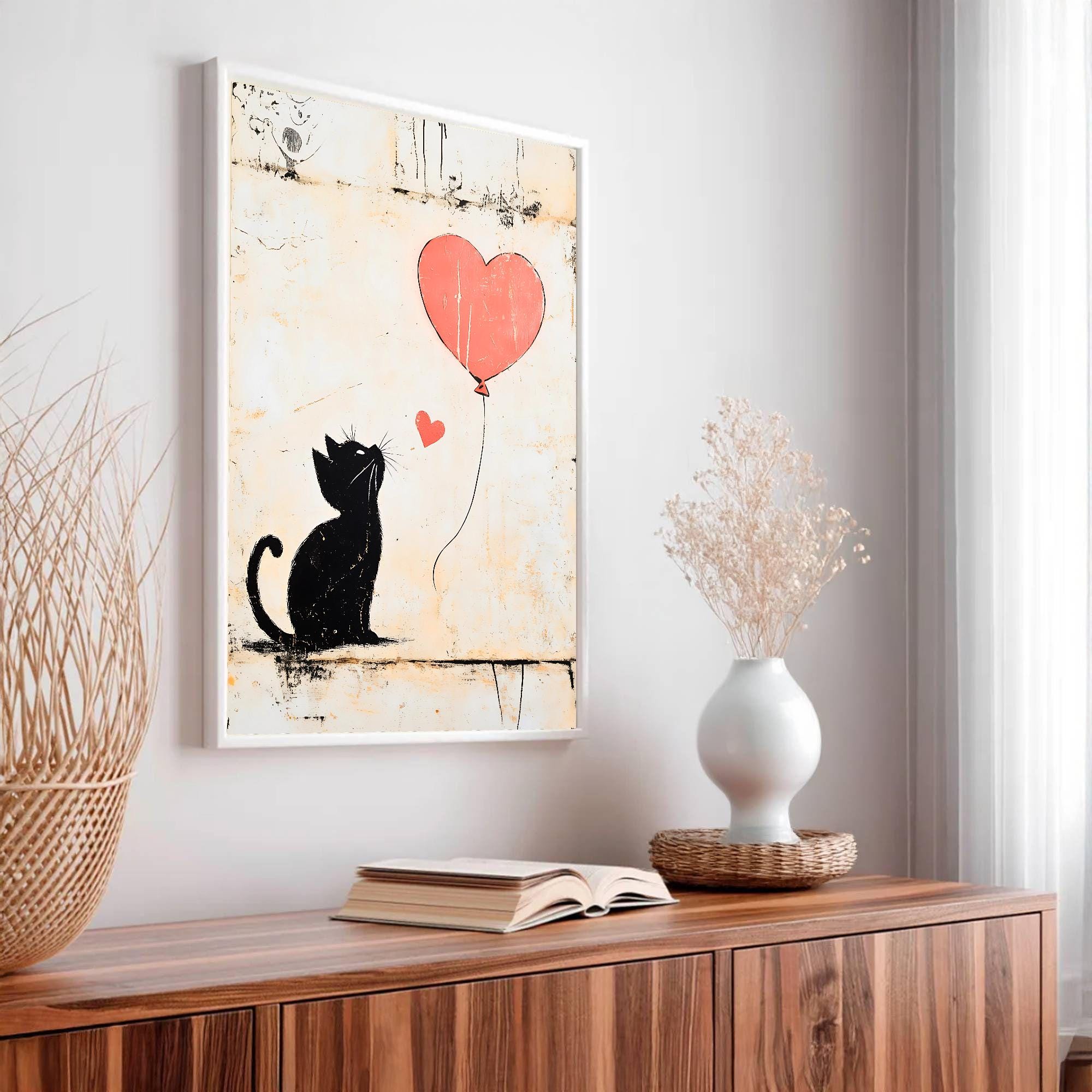 バンクシー猫アートプリント | アーバンスタイルデジタルダウンロード