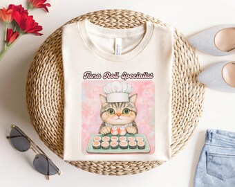 Tuna Roll Specialist Cat Shirt, Funny Sushi Chef Cat T-Shirt, Kawaii Japanese Food Tee, Cute Cat Lover Gift, Gift for Cat Mom