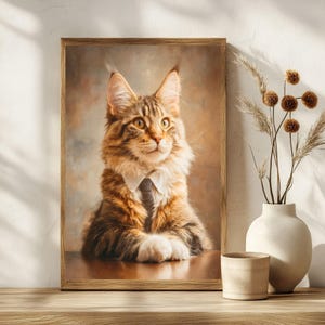 Business Cat Digital Art Print | Cat Wall Decor | Office Humor Poster | Cat Lover Gift | Modern Home Decor | Cat Dad | Gift for Coworker