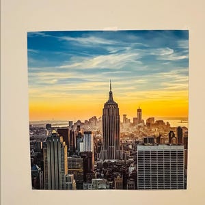 Póster, decoración de pared de la ciudad de Nueva York, póster de papel, Empire State, puesta de sol, decoración de Nueva York