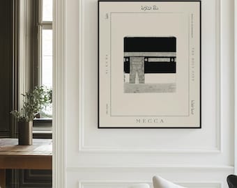 Mecca - Kaaba Door Print -  Islamic Middle Eastern Print | Illustrated Architecture | Unframed | Studio of Salt