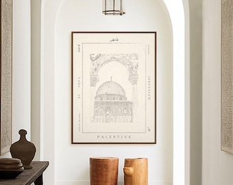 Palestine Print Art - Jerusalem - Middle Eastern Print | Illustrated Architecture | Unframed | Studio of Salt