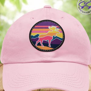 Women's Moose Hat, Embroidered Baseball Cap With Small Moose