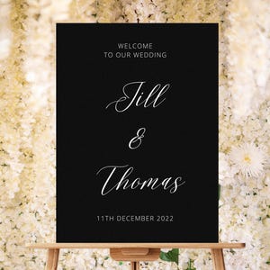 Wedding Sign Plaque Black Acrylic Wedding Welcome Sign| Wedding signs | Event Signage Wedding Decor | Welcome Sign | Party | Function