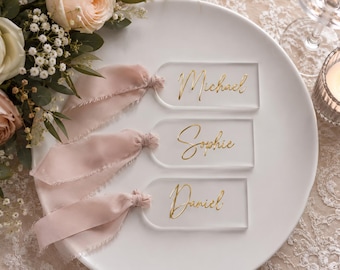 Gefrostete Acryl-Hochzeits-Tischkarten, personalisierte Gastnamenkarten, Acryl-Eskortkarten, luxuriöse Hochzeitstischdekoration