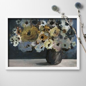 Neutral Vase art, Still Life art Art, Abstract art, Mixed media flower painting, Modern art, Home decor, Interior decor, Mothers day gift