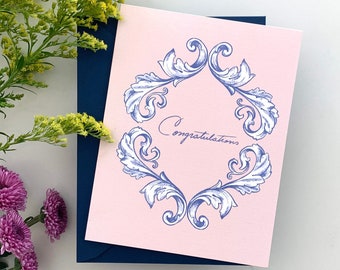 Greeting Card, Congratulations card, Renaissance Collection, Special Occasion card, Blank card, Elegant greeting card
