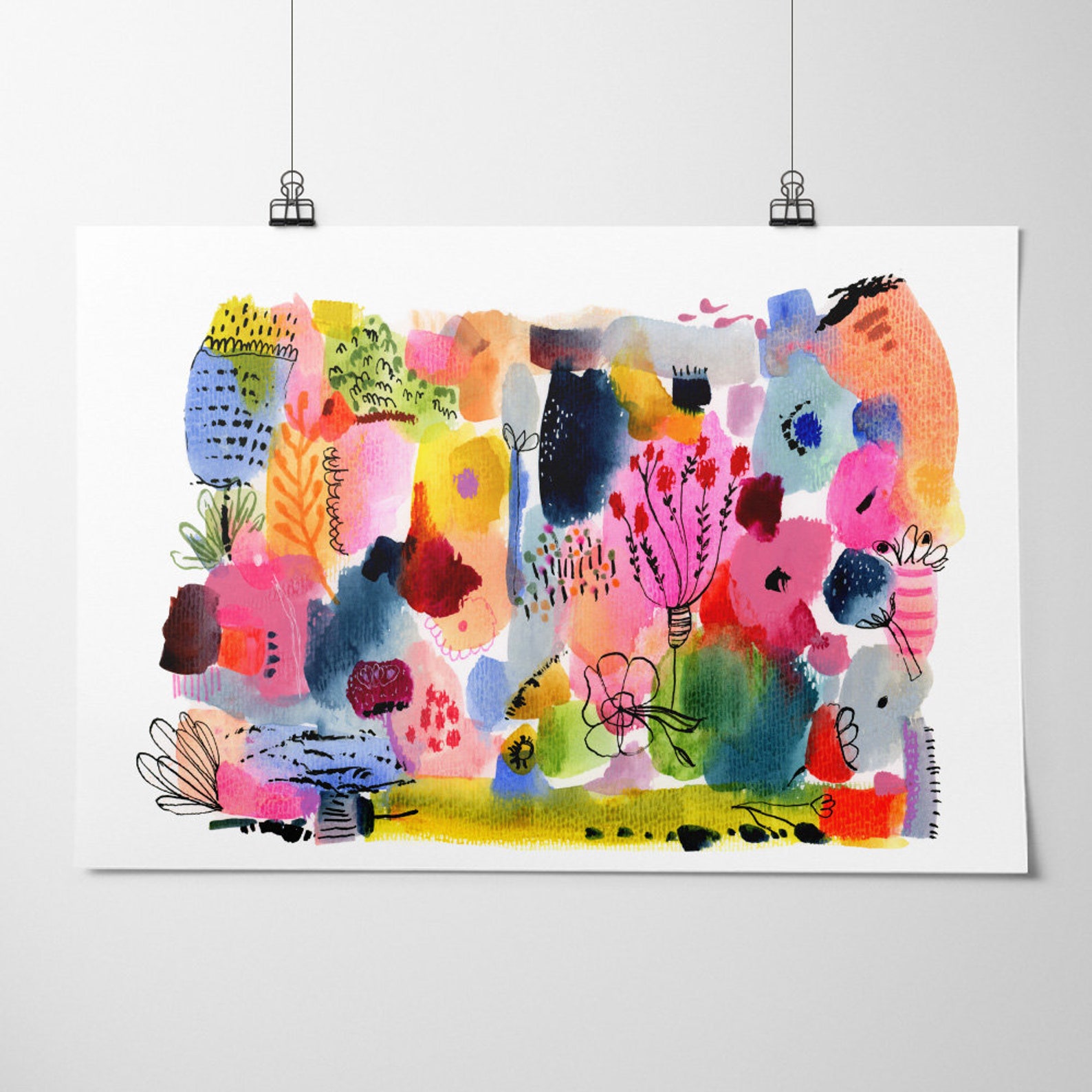 Blooming Art Print Abstract Flower Garden Abstract Art Home Etsy