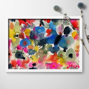 Butterfly Garden Art print, Butterfly Abstract Art, Abstract Flower Garden, Abstract Art, Home Decor, Floral, Art Prints, Mothers day gift