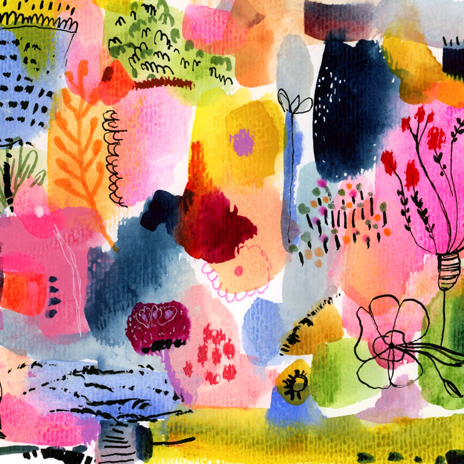 Blooming Art Print Abstract Flower Garden Abstract Art Home Etsy Ireland