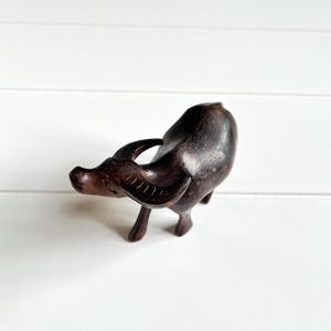 Hand-Carved Ironwood Ox, Water Buffalo, Rustic Wildlife Cabin Decor