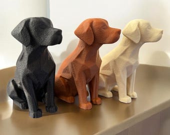 3D Printed Abstract Labrador Retriever Statue for Dog Lover home decor Great gift comes in 6 colours 2 sizes and with fuzzy Skin