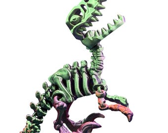 3D-Printed Flexi Skeleton Raptor Fidget Toy