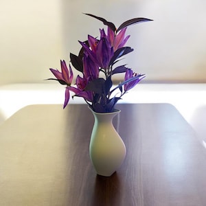 Minimalistische moderne bochtige vaas, 3D-geprinte vaas, hedendaags huisdecor, unieke vaas, artistieke vaas, sculpturaal accent