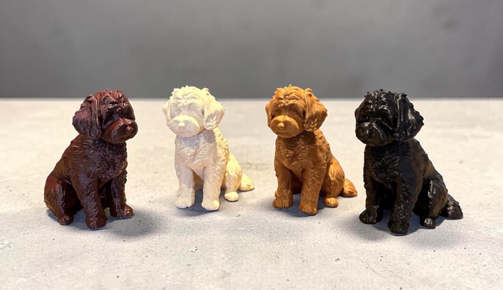 3D Printed Cockapoo Statue, Sitting Dog Figurine, Home Decor Ornament ...