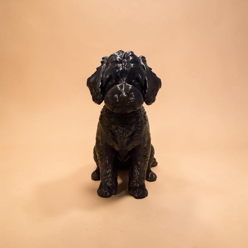 3D Printed Cockapoo Statue, Sitting Dog Figurine, Home Decor Ornament ...