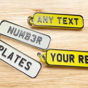 Porte-clés personnalisé pour plaque d'immatriculation de voiture (simple ou double face)