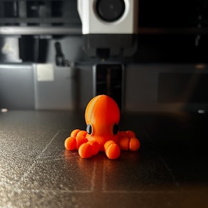 Orange Baby Octopus – Articulated 3D Printed Figure (PLA)