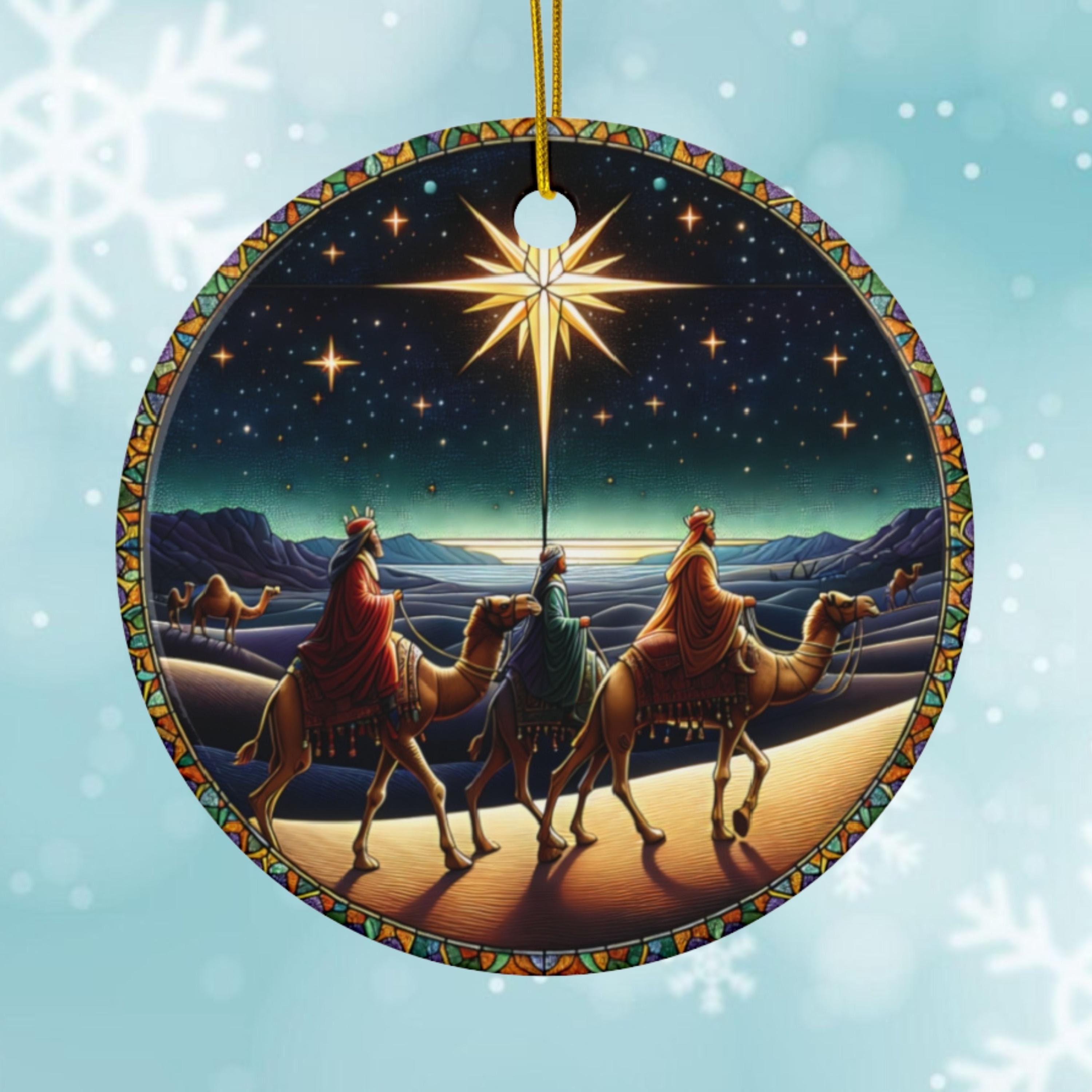 Three Wise Men | Christmas | Stained Glass Look | Ceramic Ornament | 5 ...