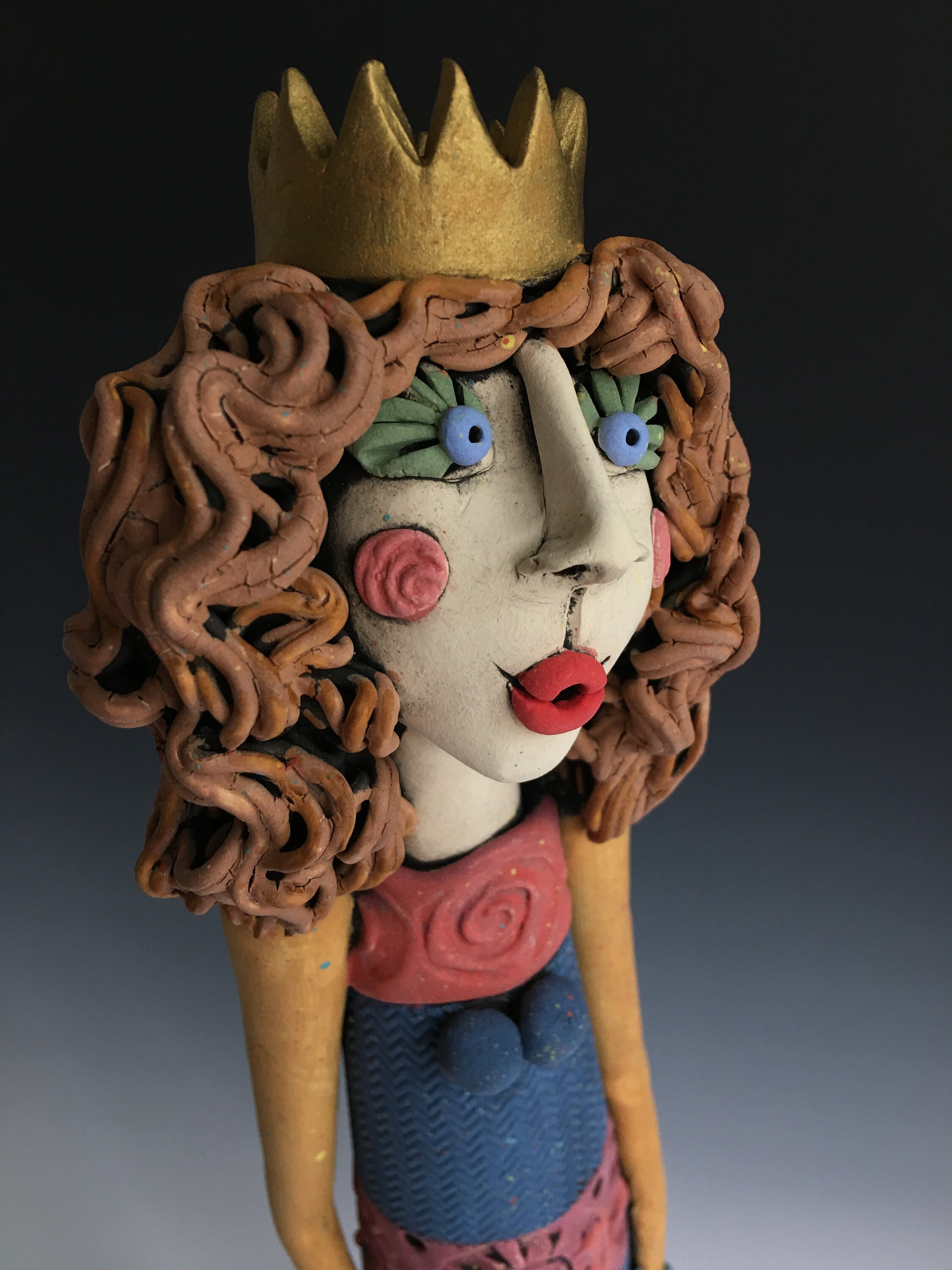 QUEEN QUEEN Sculpture with CROWN Sculpted Female Figure Etsy