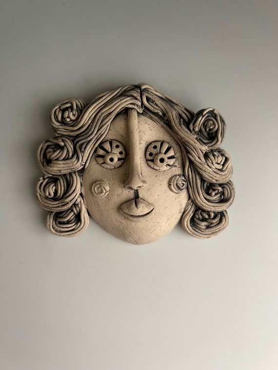 Wall FACE WOMAN Face Face Sculpture Wall Art Face Ceramic Etsy