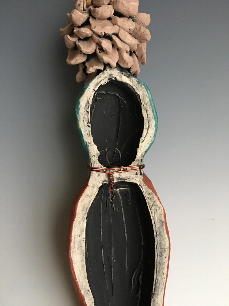 Moon Ceramic Female Sculpture Wall Art Clay Figures MOON Spirit Goddess FREE SHIPPING!!! Female Goddess Spirit Woman Clay Sculpture