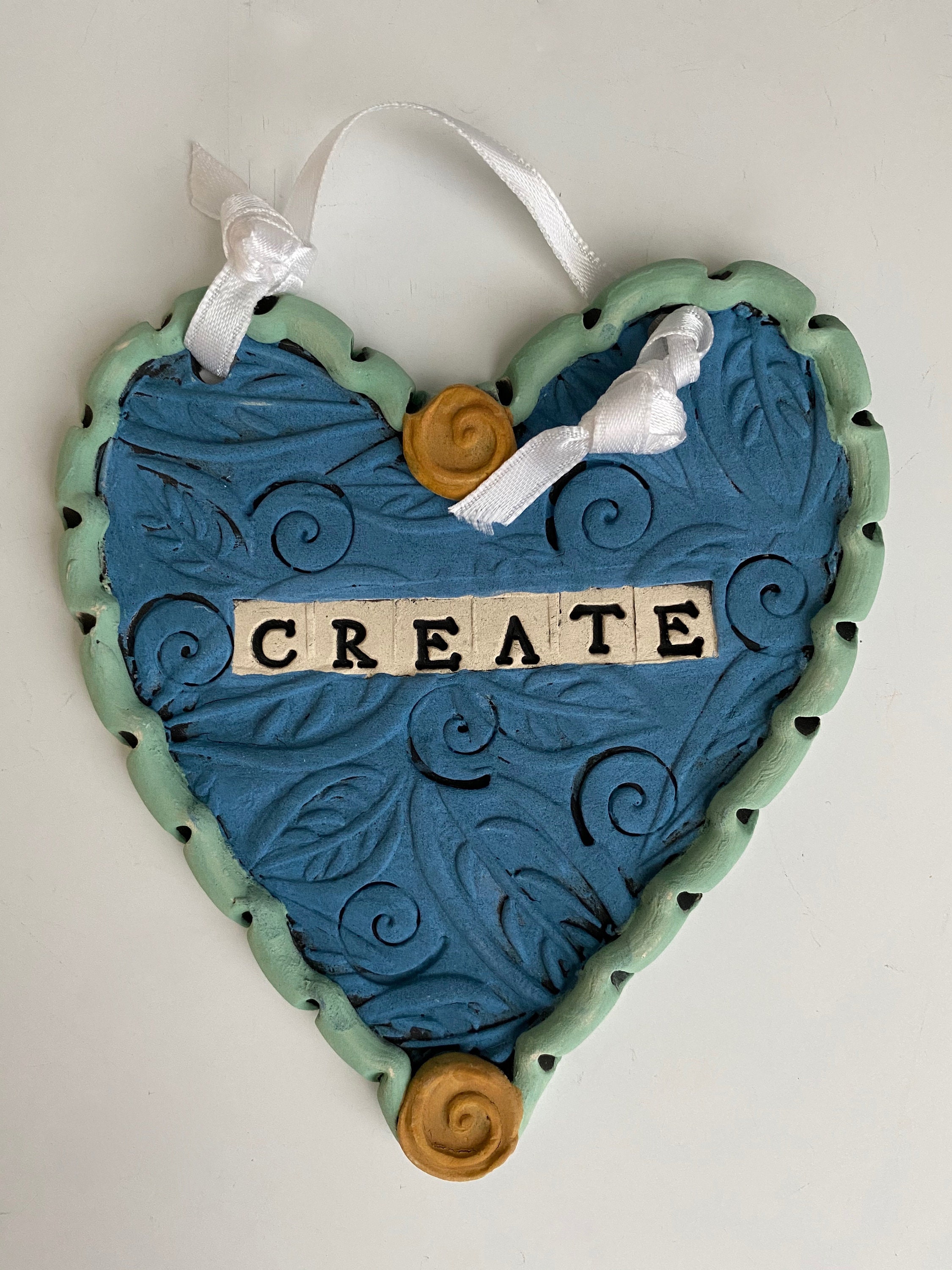CREATE CREATE Clay Heart Pottery Heart Ceramic Clay Heart Etsy