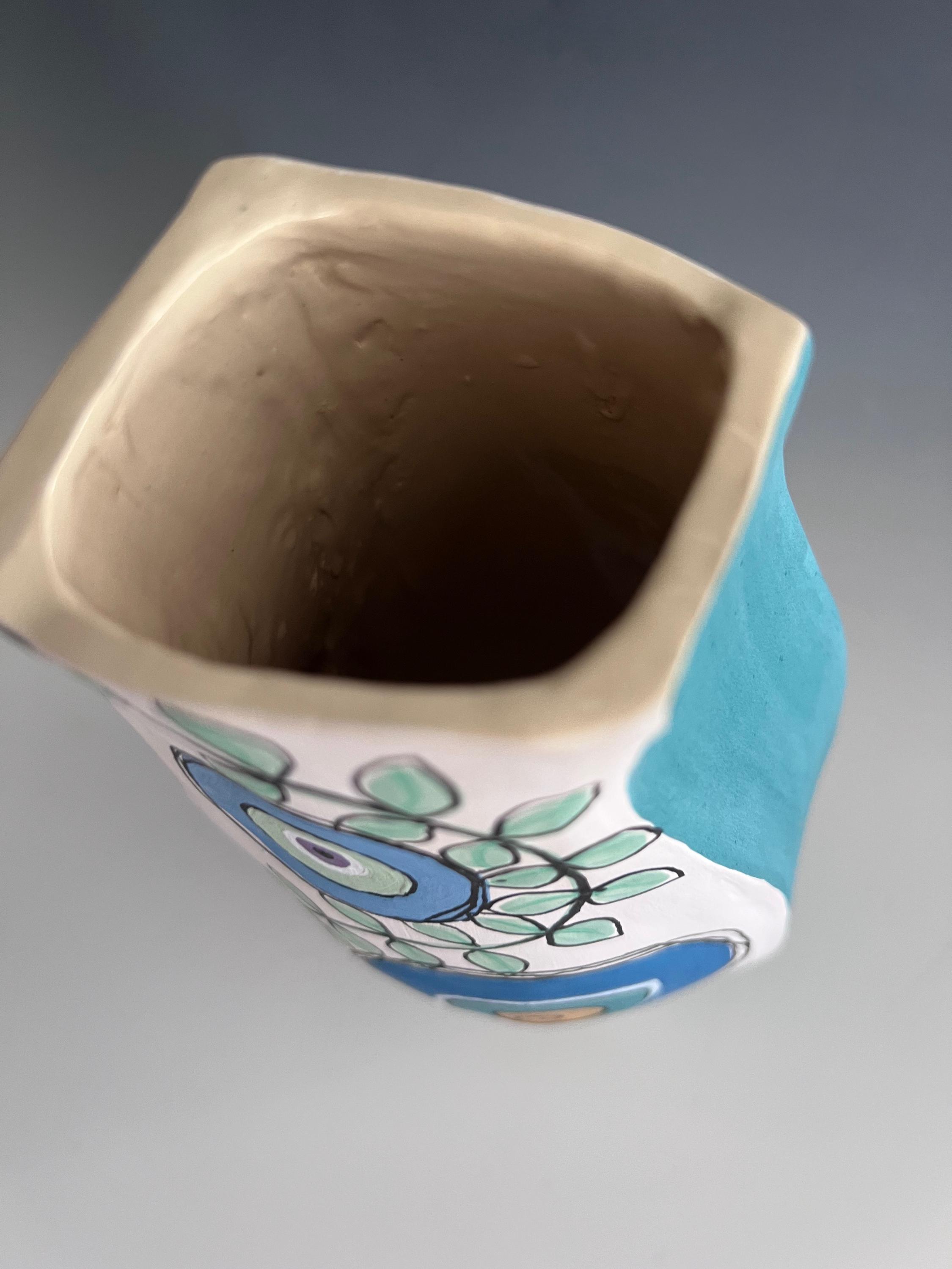 手描き陶器花瓶：四面花瓶 - Etsy 日本