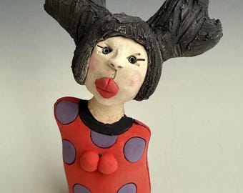 Small person, clay figure, ceramic lady