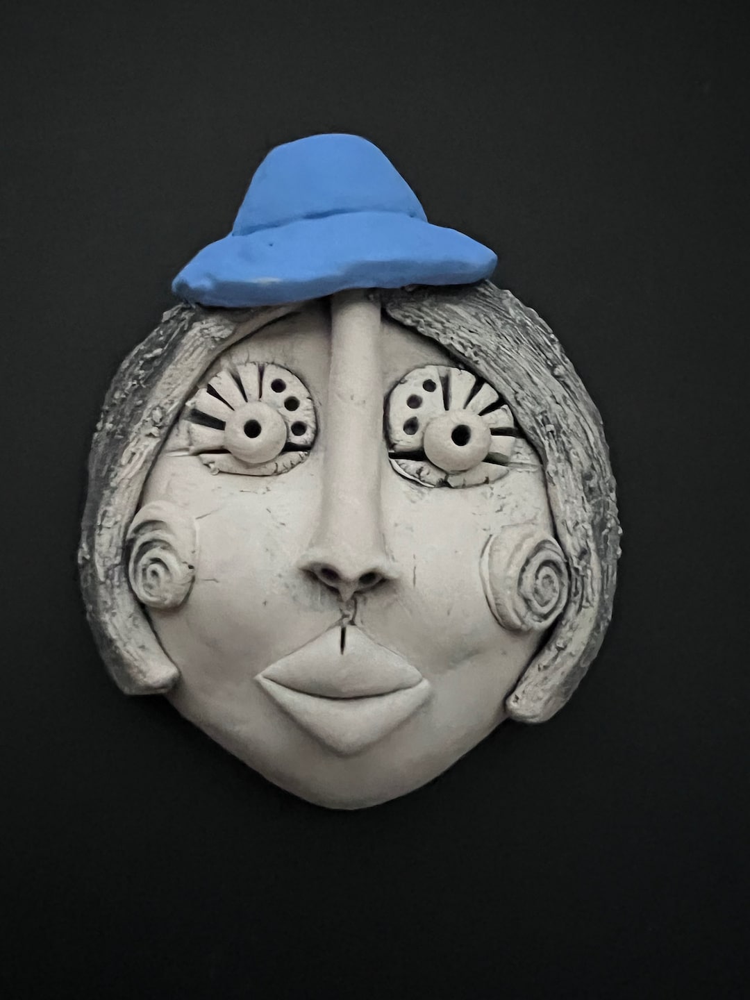 Wall FACE, WOMAN Face, Face Sculpture, Wall Art Face, Ceramic Face