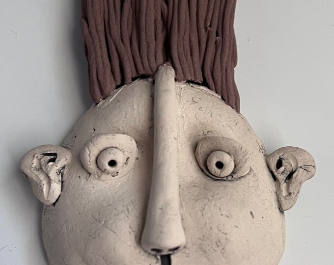 Wall FACE, WOMAN Face, Face Sculpture, Wall Art Face, Ceramic Face