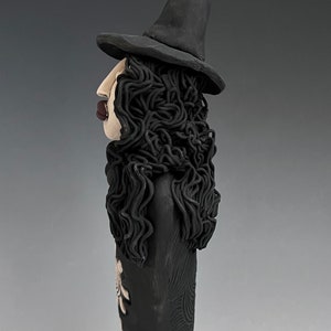 WITCH, MAGIC POWERS, Practitioner of Wicca, Witchcraft, Clay Witch Sculpture, Pagan, Enchantress, Sorcerer, Sorceress, Clay Sculpture image 5