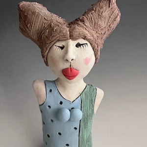 FREE SHIPPING in USA, Clay Sculpture, Little Person, Clay Figure Handmade, One Of A Kind Handmade Sculpture, Small Clay Figure, Ragtag