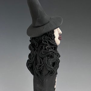 WITCH, MAGIC POWERS, Practitioner of Wicca, Witchcraft, Clay Witch Sculpture, Pagan, Enchantress, Sorcerer, Sorceress, Clay Sculpture image 2