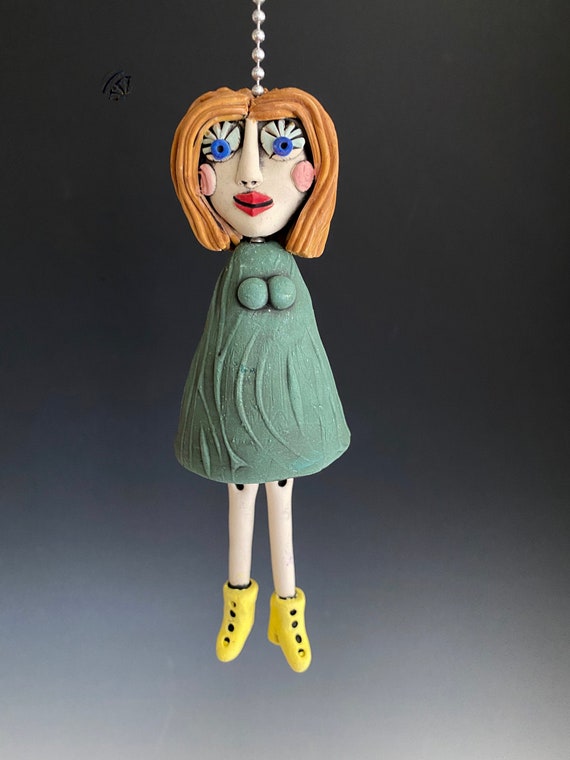 FAN PULL LIGHT Pull Female Fan Pull Clay Fan Pull Ceramic Etsy